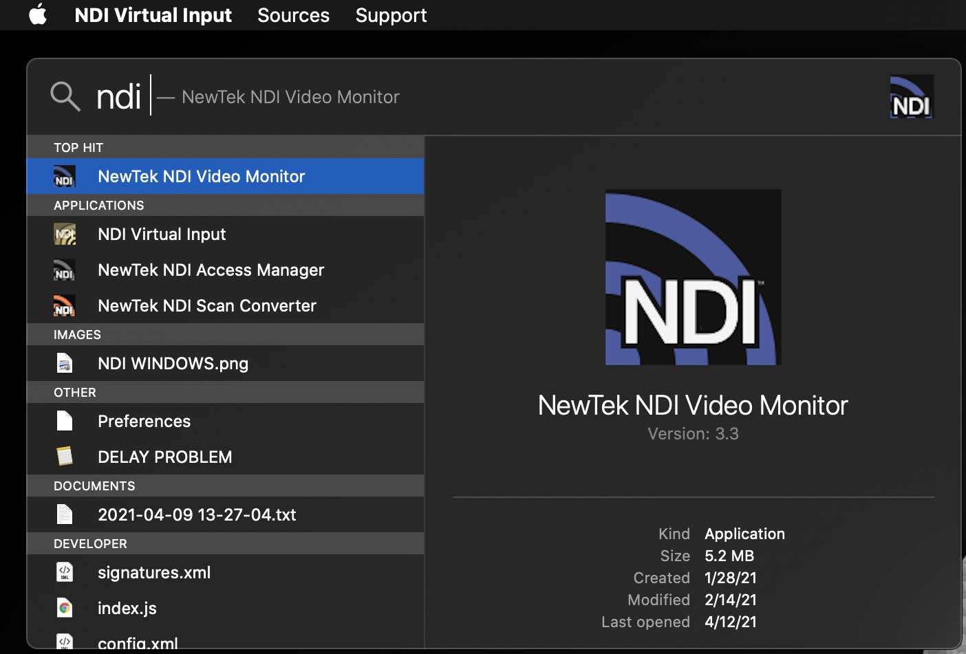 NewTek NDI Video Monitor