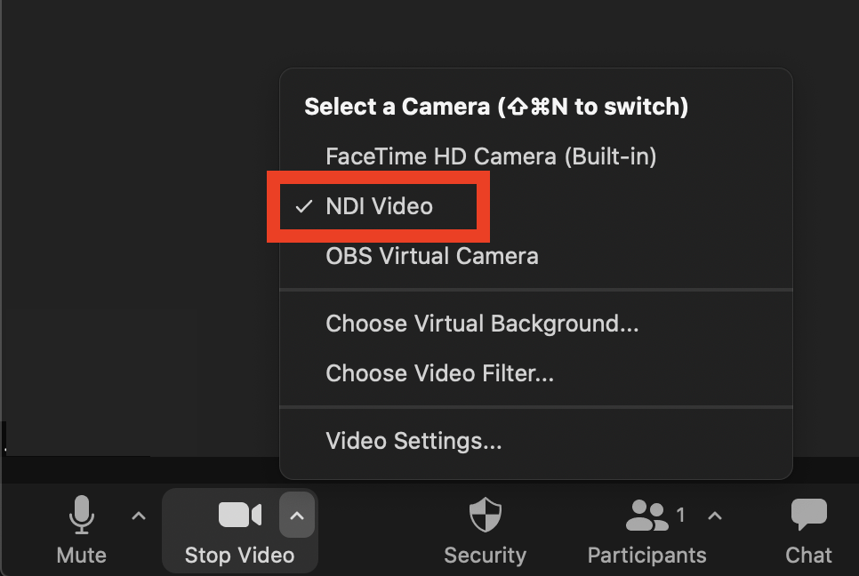 Zoom - Switch to NDI