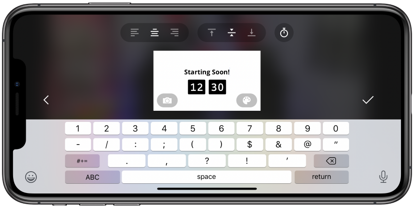 Saving countdown overlay.
