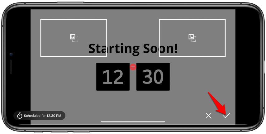 Editing a countdown before applying.