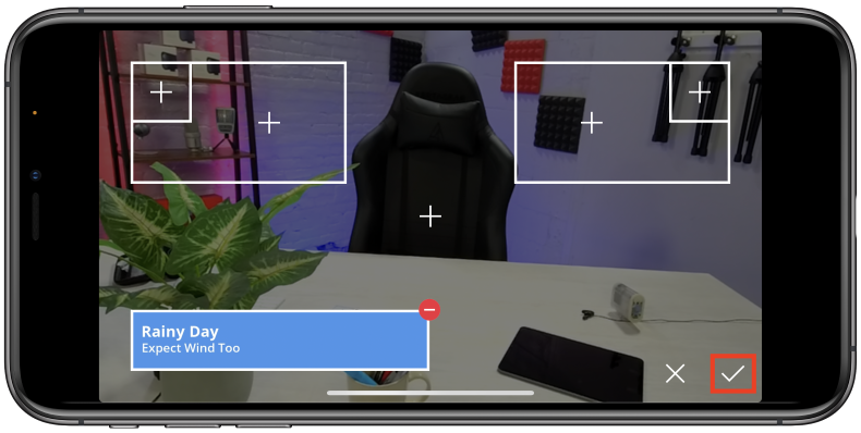 Confirm overlay in live output