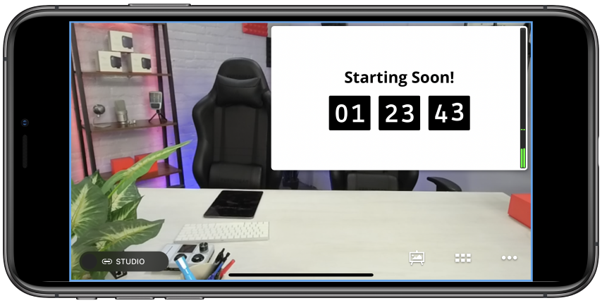 Countdown overlay visible in output.