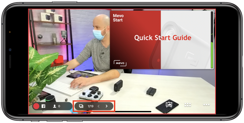 Live output view with slideshow