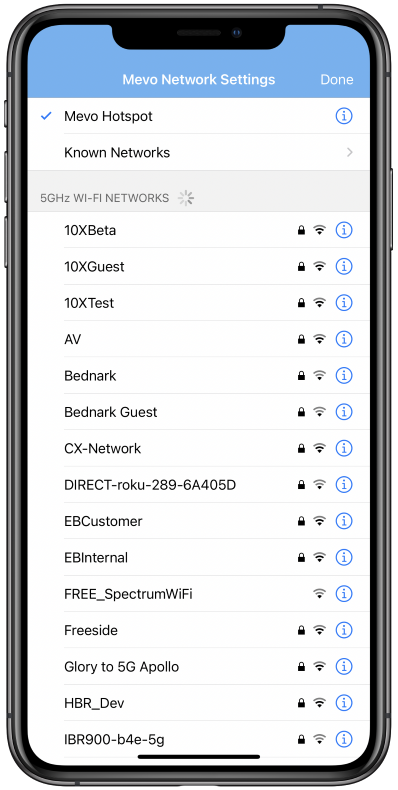 Available network list