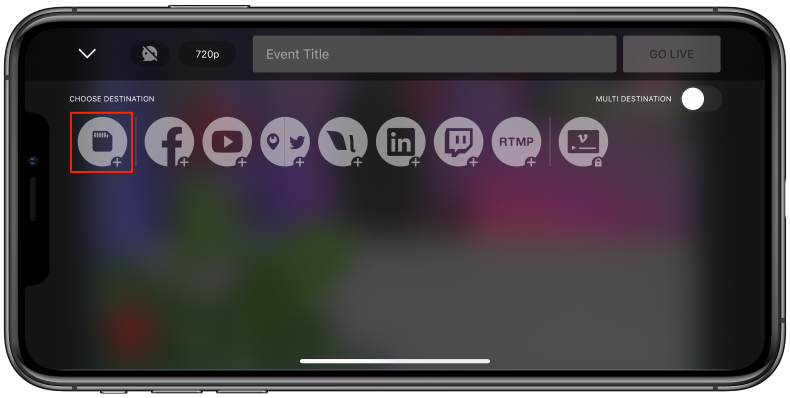 Screenshot showing the Record icon