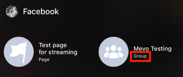 mevo stream to facebook group
