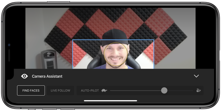 Yellow circle around detected face