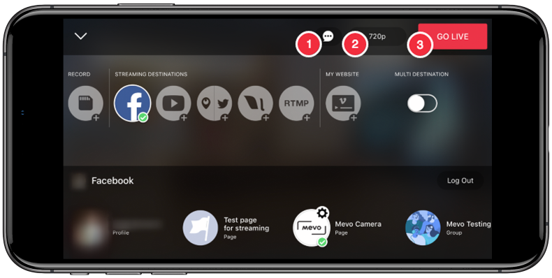 facebook live with mevo