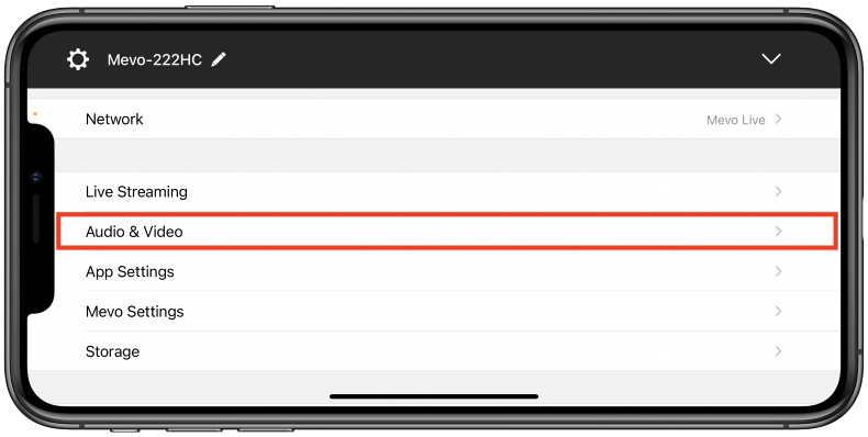 Accessing Audio & Video settings