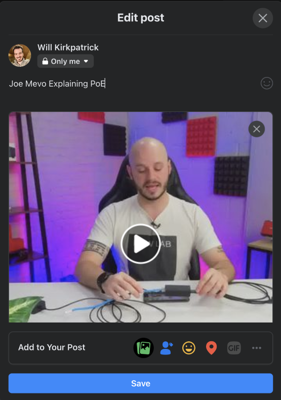 stream on a facebook page from mevo app