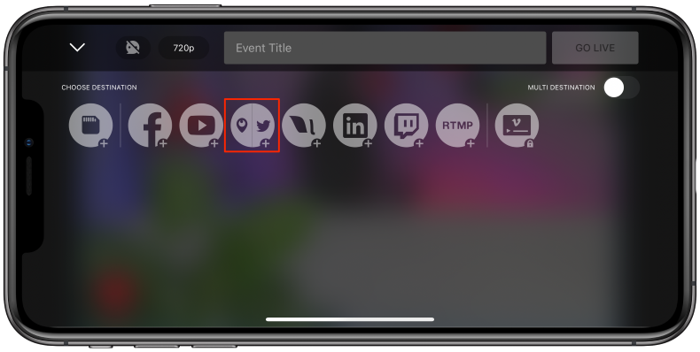 Selecting the Twitter icon