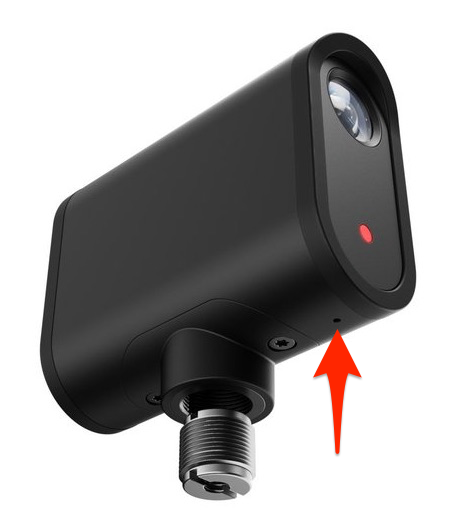 Location of reset button on Mevo Start