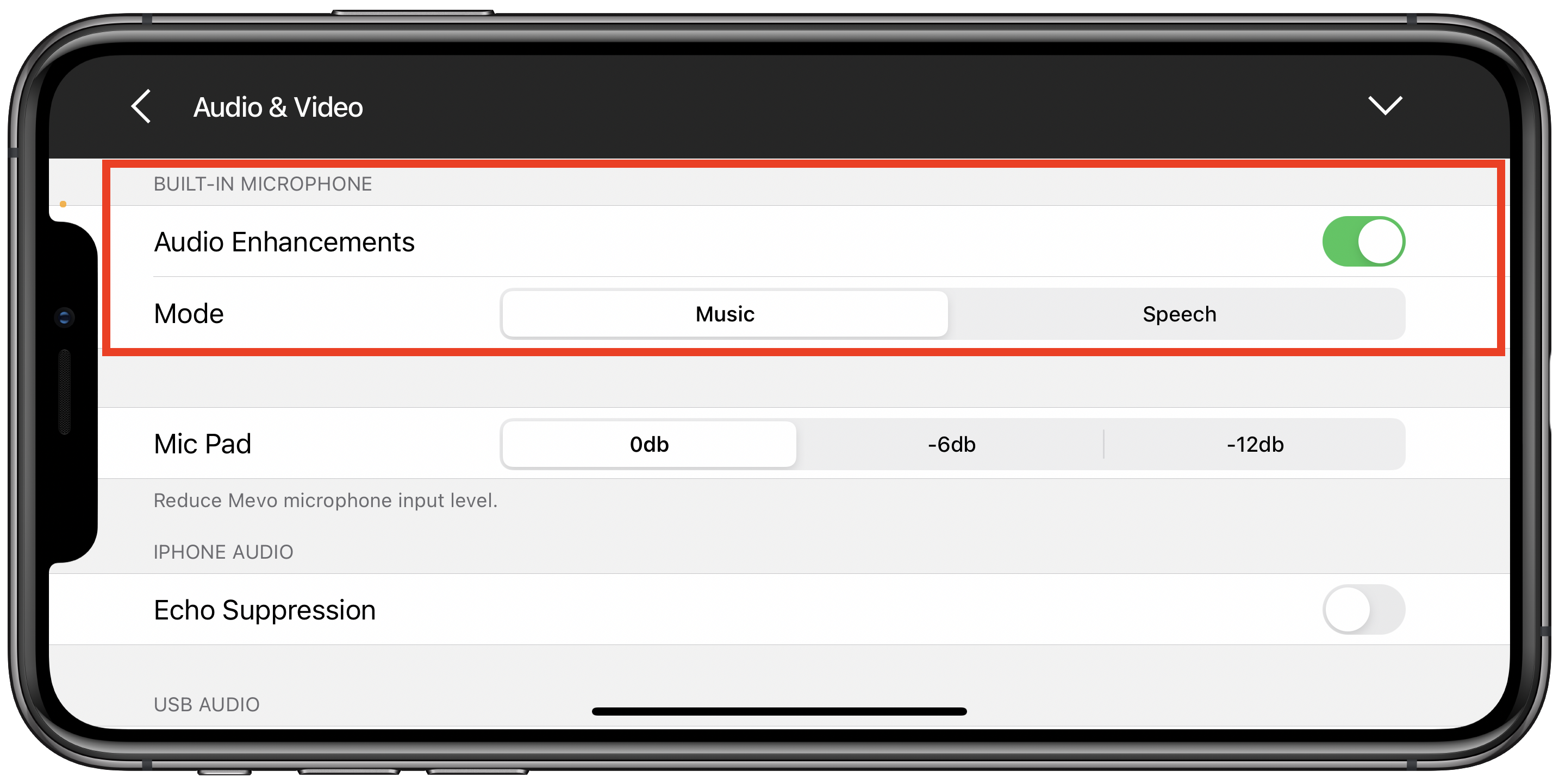 Audio enhancement options