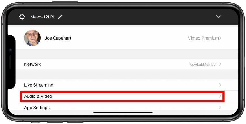 Audio and Video settings