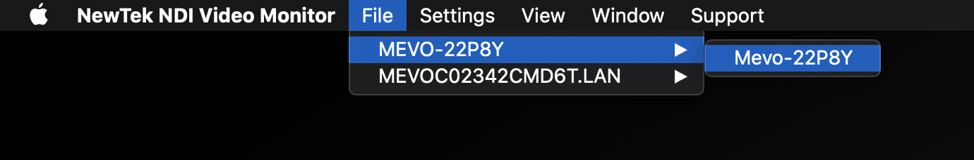 Select Camera from Menu
